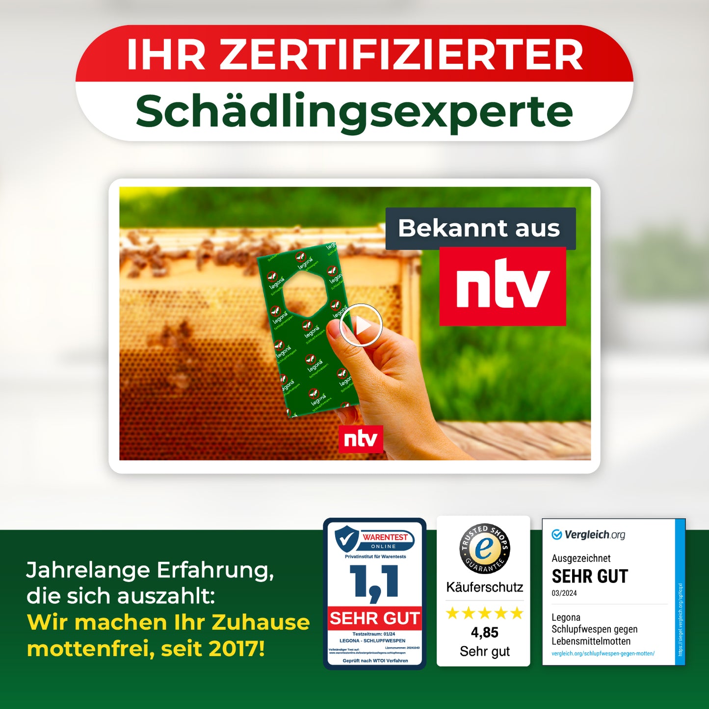 Schlupfwespen gegen Wachsmotten