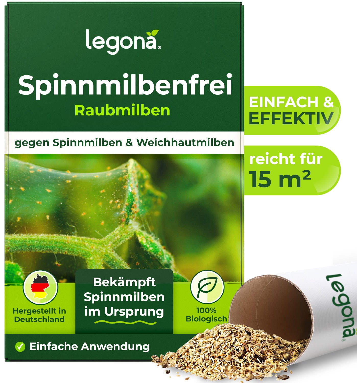 Raubmilben gegen Spinnmilben.