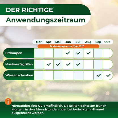 SC-Nematoden gegen Maulwurfsgrillen und Wiesenschnaken.