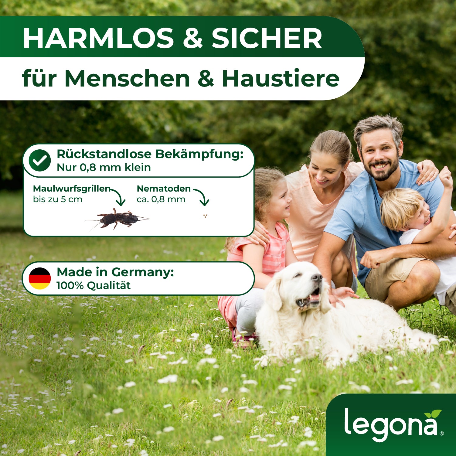 SC-Nematoden gegen Maulwurfsgrillen und Wiesenschnaken.