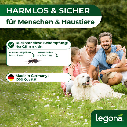 SC-Nematoden gegen Maulwurfsgrillen und Wiesenschnaken.