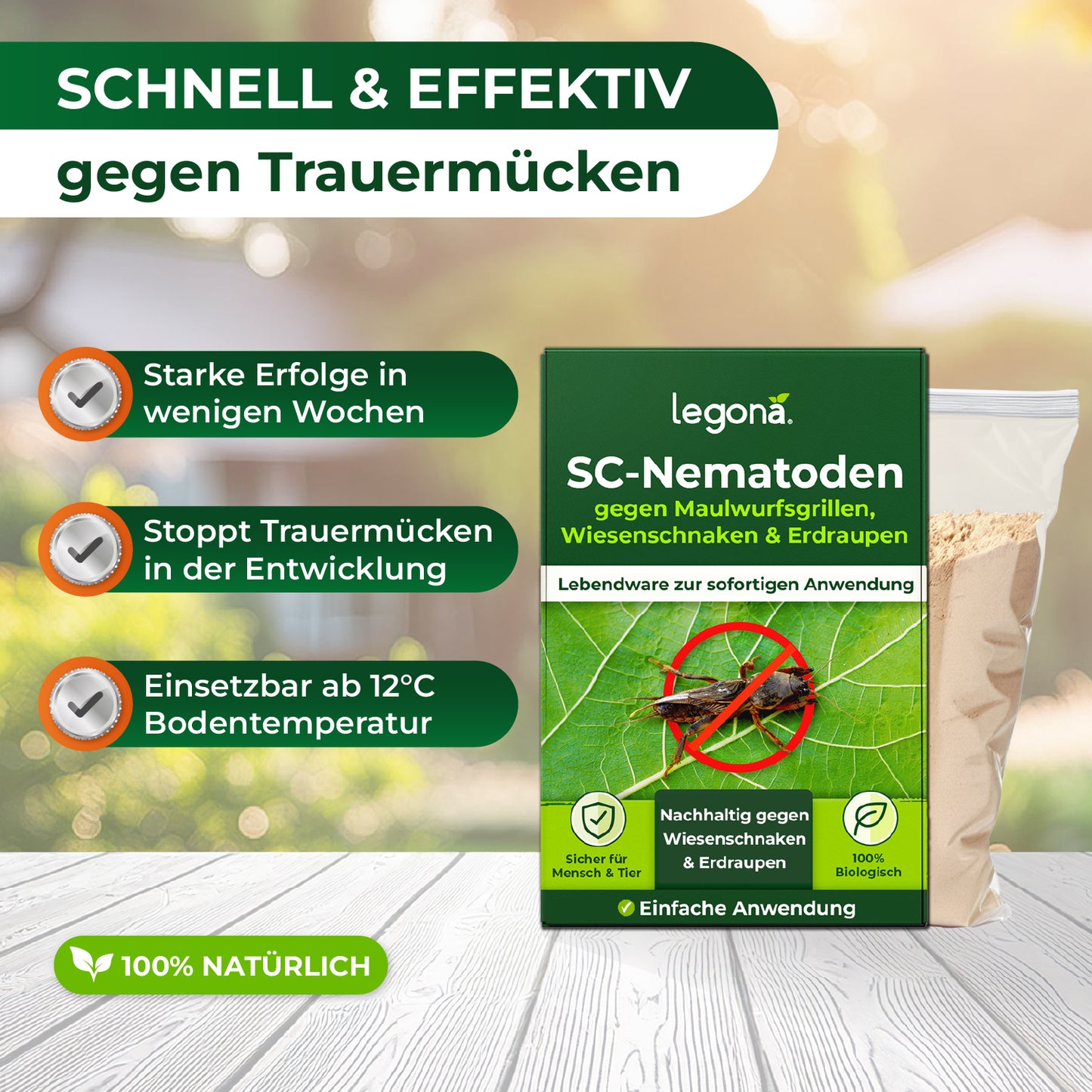 SF-Nematoden gegen Trauermücken und Rüsselkäfer