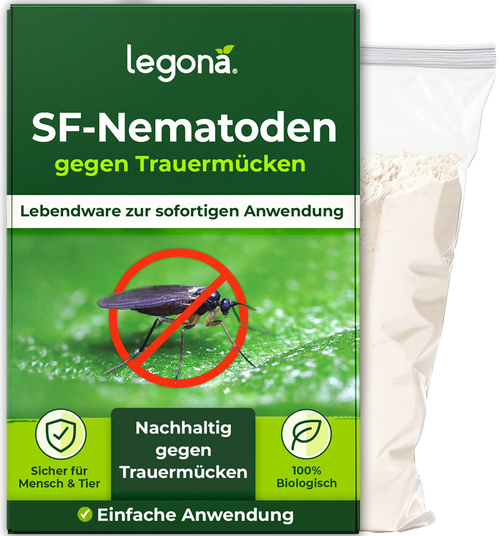 SF-Nematoden gegen Trauermücken und Rüsselkäfer