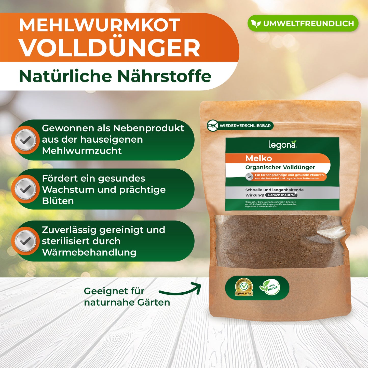 Melko - Organischer Mehlwurmkotdünger für Garten & Pflanzen
