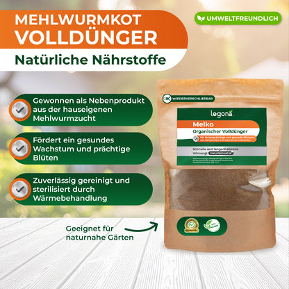 Melko - Organischer Mehlwurmkotdünger für Garten & Pflanzen
