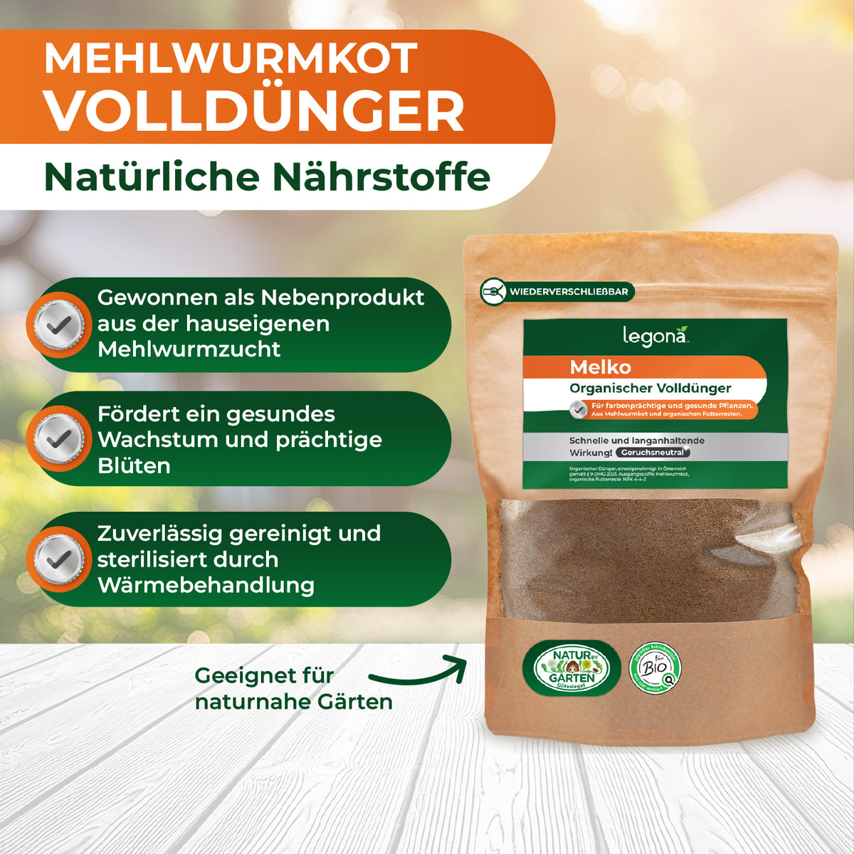 Melko - Organischer Mehlwurmkotdünger für Garten & Pflanzen